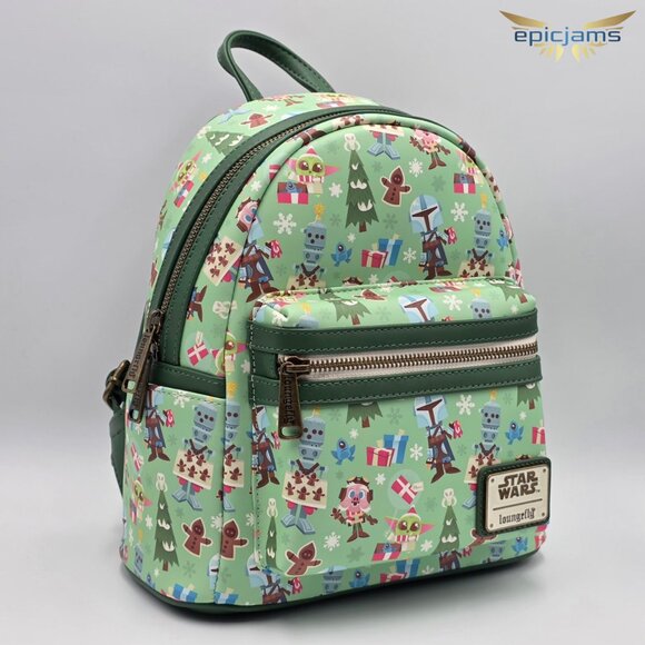 Loungefly Star Wars The Mandalorian Chibi Holidays Mini Backpack main image 4